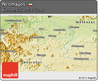 Physical Panoramic Map of Ncomayos