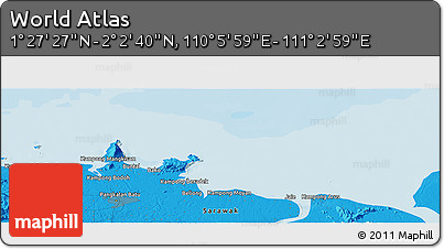 Political Panoramic Map of the Area around 1° 45' 3" N, 110° 34' 29" E
