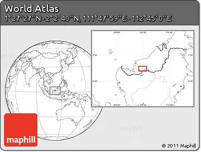 Blank Location Map of the Area around 1° 45' 3" N, 112° 16' 30" E