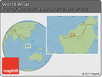 Savanna Style Location Map of the Area around 1° 45' 3" N, 112° 16' 30" E