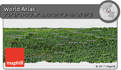 Satellite Panoramic Map of the Area around 1° 45' 3" N, 113° 7' 30" E