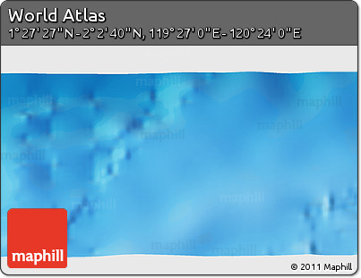 Physical 3D Map of the Area around 1° 45' 3" N, 119° 55' 30" E