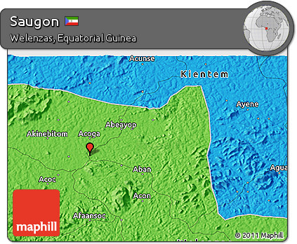 Political 3D Map of Saugon