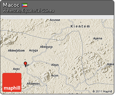 Shaded Relief 3D Map of Macoc