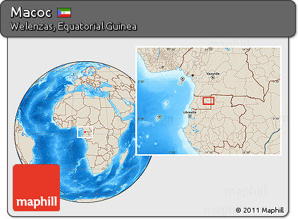 Shaded Relief Location Map of Macoc