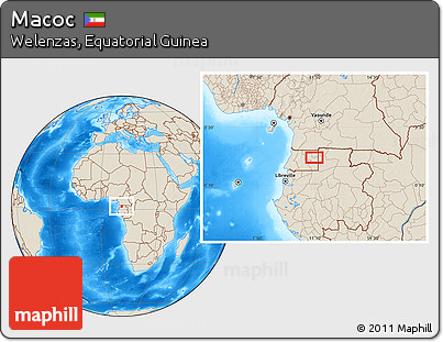 Shaded Relief Location Map of Macoc