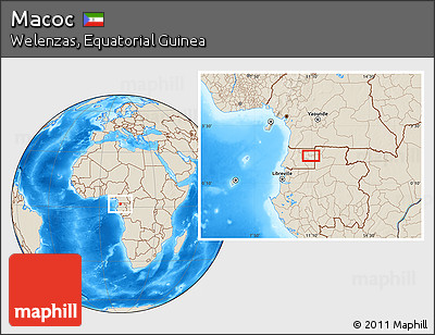 Shaded Relief Location Map of Macoc
