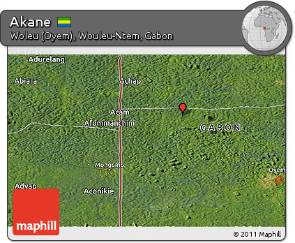 Satellite Panoramic Map of Akane