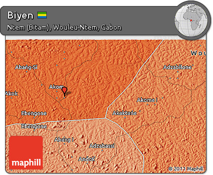 Political 3D Map of Biyen