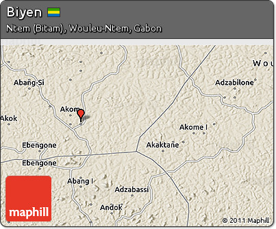 Shaded Relief 3D Map of Biyen
