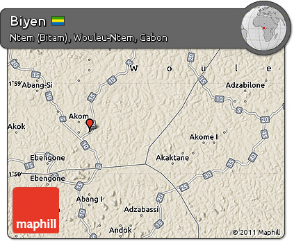 Shaded Relief Map of Biyen