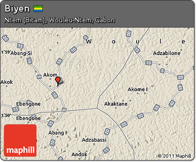 Shaded Relief Map of Biyen