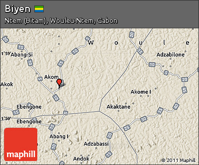 Shaded Relief Map of Biyen