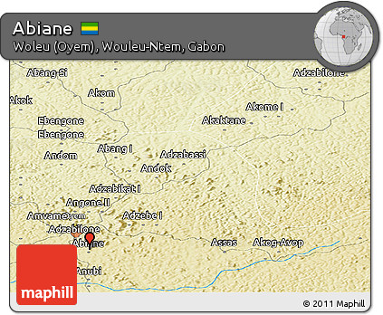 Physical Panoramic Map of Abiane
