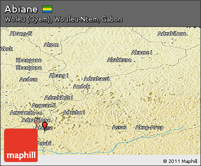 Physical Panoramic Map of Abiane