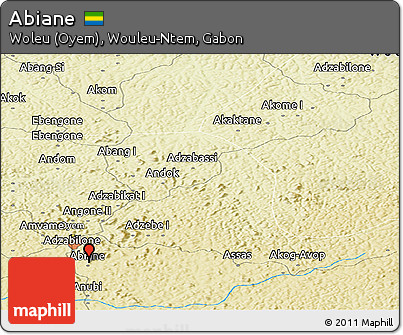 Physical Panoramic Map of Abiane