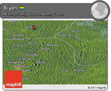 Satellite Panoramic Map of Biyen