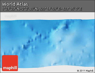 Physical 3D Map of the Area around 1° 45' 3" N, 120° 46' 30" E