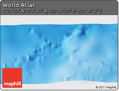 Physical 3D Map of the Area around 1° 45' 3" N, 120° 46' 30" E
