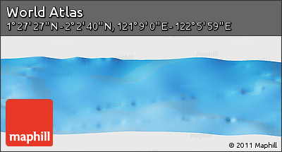 Physical Panoramic Map of the Area around 1° 45' 3" N, 121° 37' 30" E