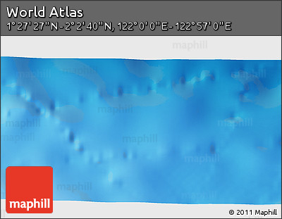Physical 3D Map of the Area around 1° 45' 3" N, 122° 28' 29" E