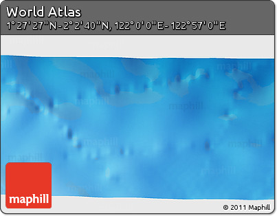 Physical 3D Map of the Area around 1° 45' 3" N, 122° 28' 29" E