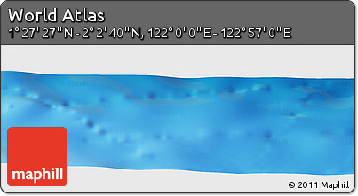 Physical Panoramic Map of the Area around 1° 45' 3" N, 122° 28' 29" E