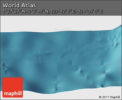 Satellite 3D Map of the Area around 1° 45' 3" N, 124° 10' 30" E