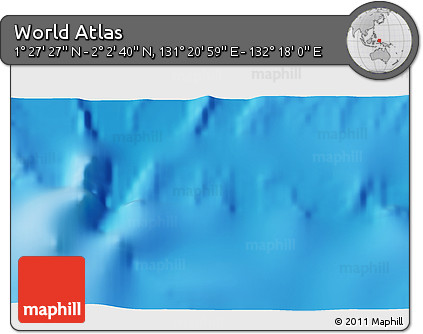 Physical 3D Map of the Area around 1° 45' 3" N, 131° 49' 29" E