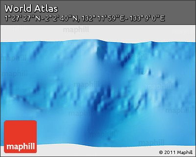 Physical 3D Map of the Area around 1° 45' 3" N, 132° 40' 30" E