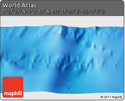 Physical 3D Map of the Area around 1° 45' 3" N, 132° 40' 30" E