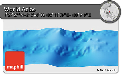 Physical Panoramic Map of the Area around 1° 45' 3" N, 132° 40' 30" E