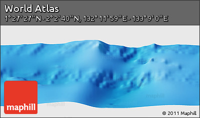 Physical Panoramic Map of the Area around 1° 45' 3" N, 132° 40' 30" E