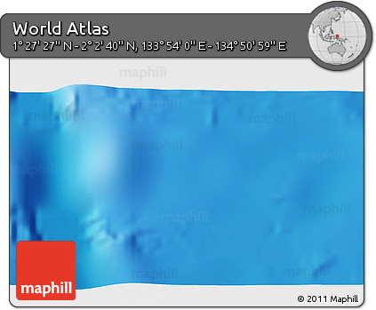 Physical 3D Map of the Area around 1° 45' 3" N, 134° 22' 30" E