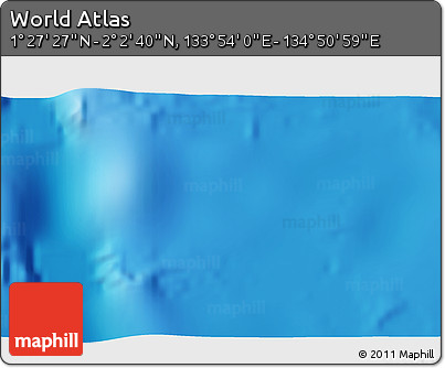 Physical 3D Map of the Area around 1° 45' 3" N, 134° 22' 30" E