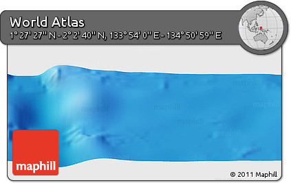 Physical Panoramic Map of the Area around 1° 45' 3" N, 134° 22' 30" E