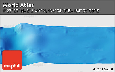 Physical Panoramic Map of the Area around 1° 45' 3" N, 134° 22' 30" E