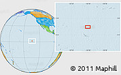 Political Location Map of the area around 1° 45' 3" N, 134° 13' 29" W