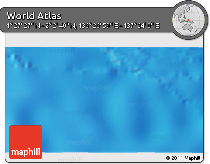 Physical 3D Map of the Area around 1° 45' 3" N, 136° 55' 30" E