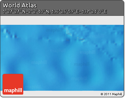 Physical 3D Map of the Area around 1° 45' 3" N, 136° 55' 30" E