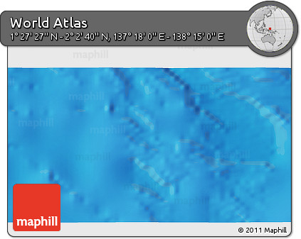 Physical 3D Map of the Area around 1° 45' 3" N, 137° 46' 30" E
