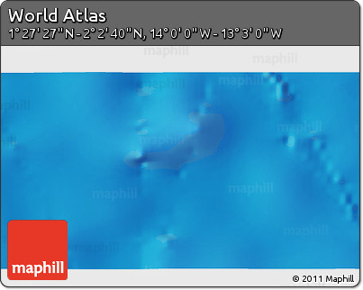 Physical 3D Map of the Area around 1° 45' 3" N, 13° 31' 30" W
