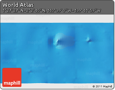 Shaded Relief 3D Map of the Area around 1° 45' 3" N, 140° 10' 30" W