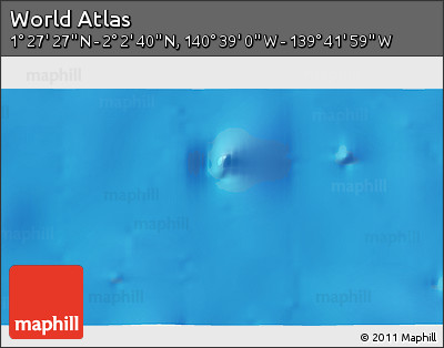 Shaded Relief 3D Map of the Area around 1° 45' 3" N, 140° 10' 30" W