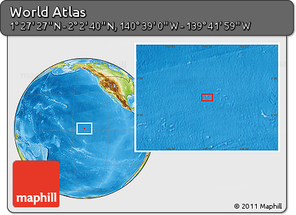 Physical Location Map of the Area around 1° 45' 3" N, 140° 10' 30" W