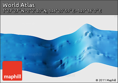 Physical Panoramic Map of the Area around 1° 45' 3" N, 148° 49' 29" E