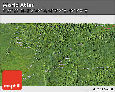 Satellite 3D Map of the Area around 1° 45' 3" N, 14° 31' 30" E