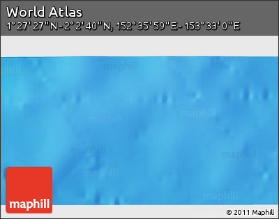Physical 3D Map of the Area around 1° 45' 3" N, 153° 4' 29" E