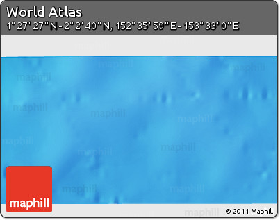 Physical 3D Map of the Area around 1° 45' 3" N, 153° 4' 29" E
