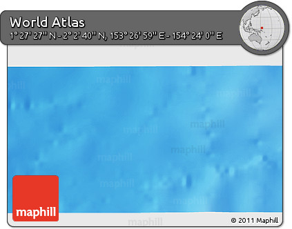 Physical 3D Map of the Area around 1° 45' 3" N, 153° 55' 30" E